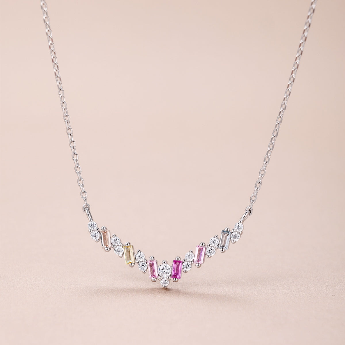 [ElanLuxe Jewelry]Dazzling Rainbow Necklace