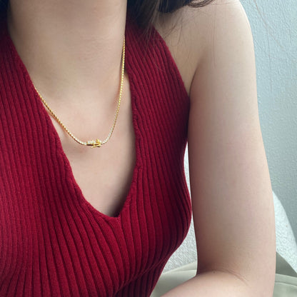 [ElanLuxe Jewelry]Delicate Round Shape Tennis Necklace
