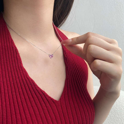 [ElanLuxe Jewelry]6.0 carat Radiant Heart Shape Necklace