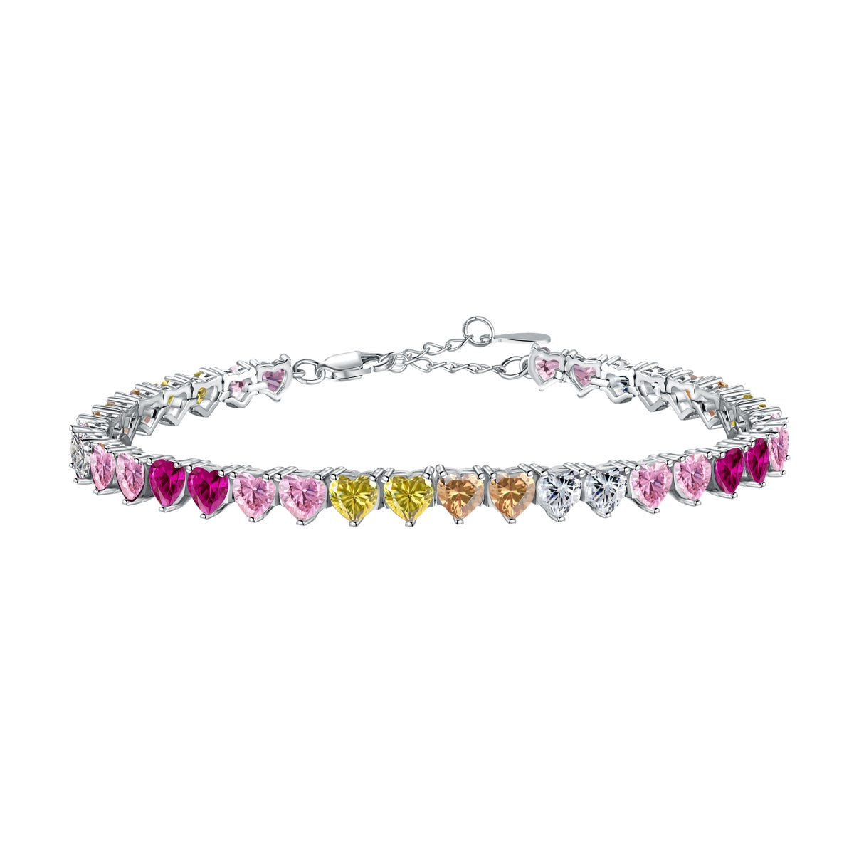 [ElanLuxe Jewelry]Luxurious Colorful Romantic Heart Shape Lover Bracelet