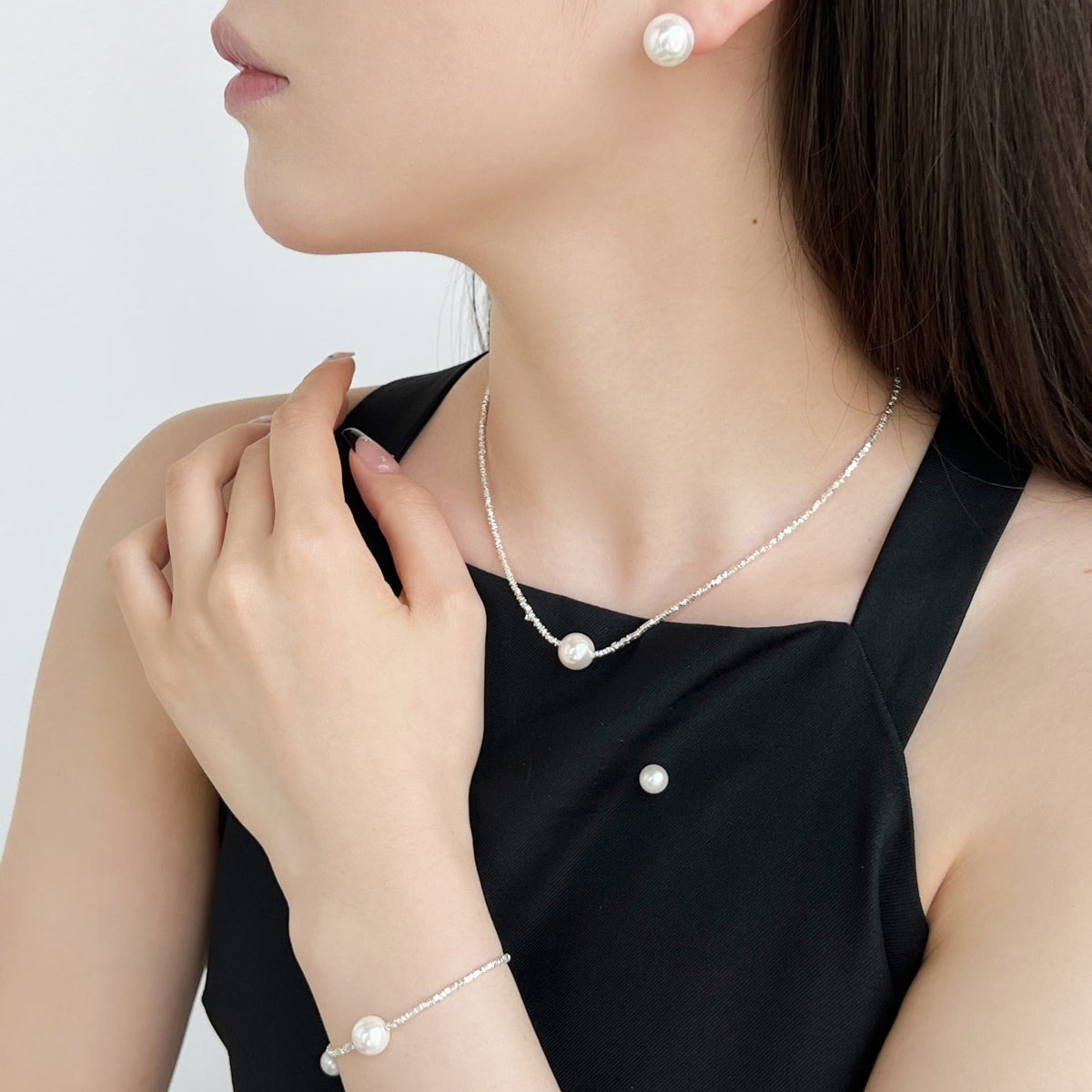 [ElanLuxe Jewelry]Delicate Pearl Earrings