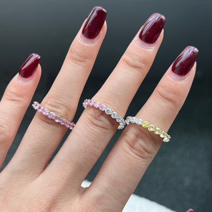 [ElanLuxe Jewelry]Sparkling Round Cut Tennis Ring