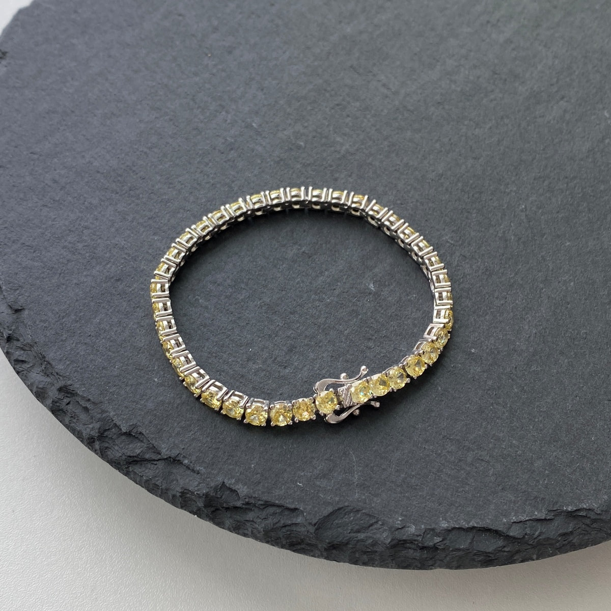 [ElanLuxe Jewelry]Ornate Dazzling Round Cut Tennis Bracelet