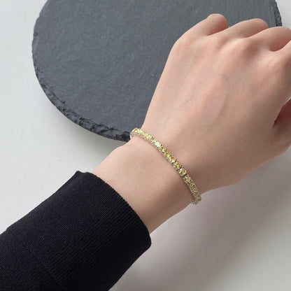 [ElanLuxe Jewelry]Ornate Dazzling Round Cut Tennis Bracelet