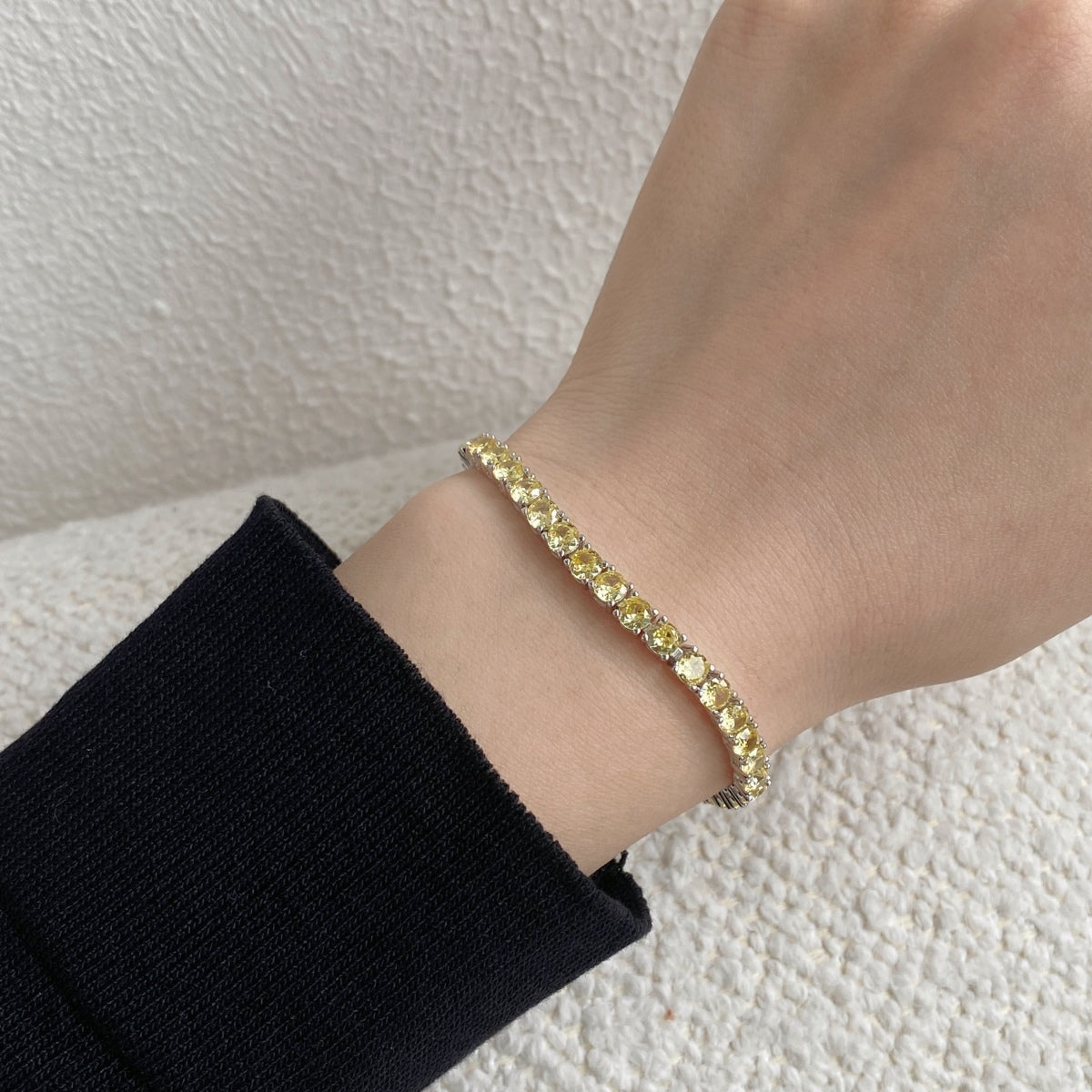 [ElanLuxe Jewelry]Ornate Dazzling Round Cut Tennis Bracelet