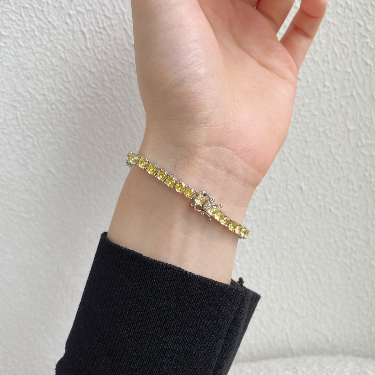 [ElanLuxe Jewelry]Ornate Dazzling Round Cut Tennis Bracelet