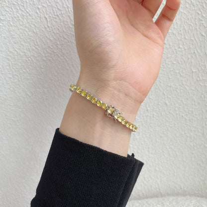 [ElanLuxe Jewelry]Ornate Dazzling Round Cut Tennis Bracelet