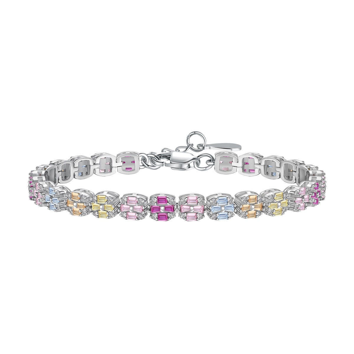 [ElanLuxe Jewelry]Delicate Colorful Emerald Cut Daily Bracelet
