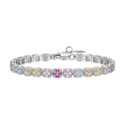 [ElanLuxe Jewelry]Delicate Colorful Emerald Cut Daily Bracelet