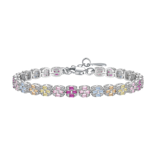 [ElanLuxe Jewelry]Delicate Colorful Emerald Cut Daily Bracelet