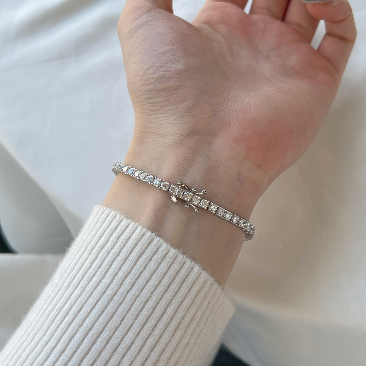 [ElanLuxe Jewelry]Dainty Charming Round Cut Tennis Bracelet
