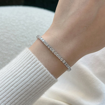 [ElanLuxe Jewelry]Dainty Charming Round Cut Tennis Bracelet