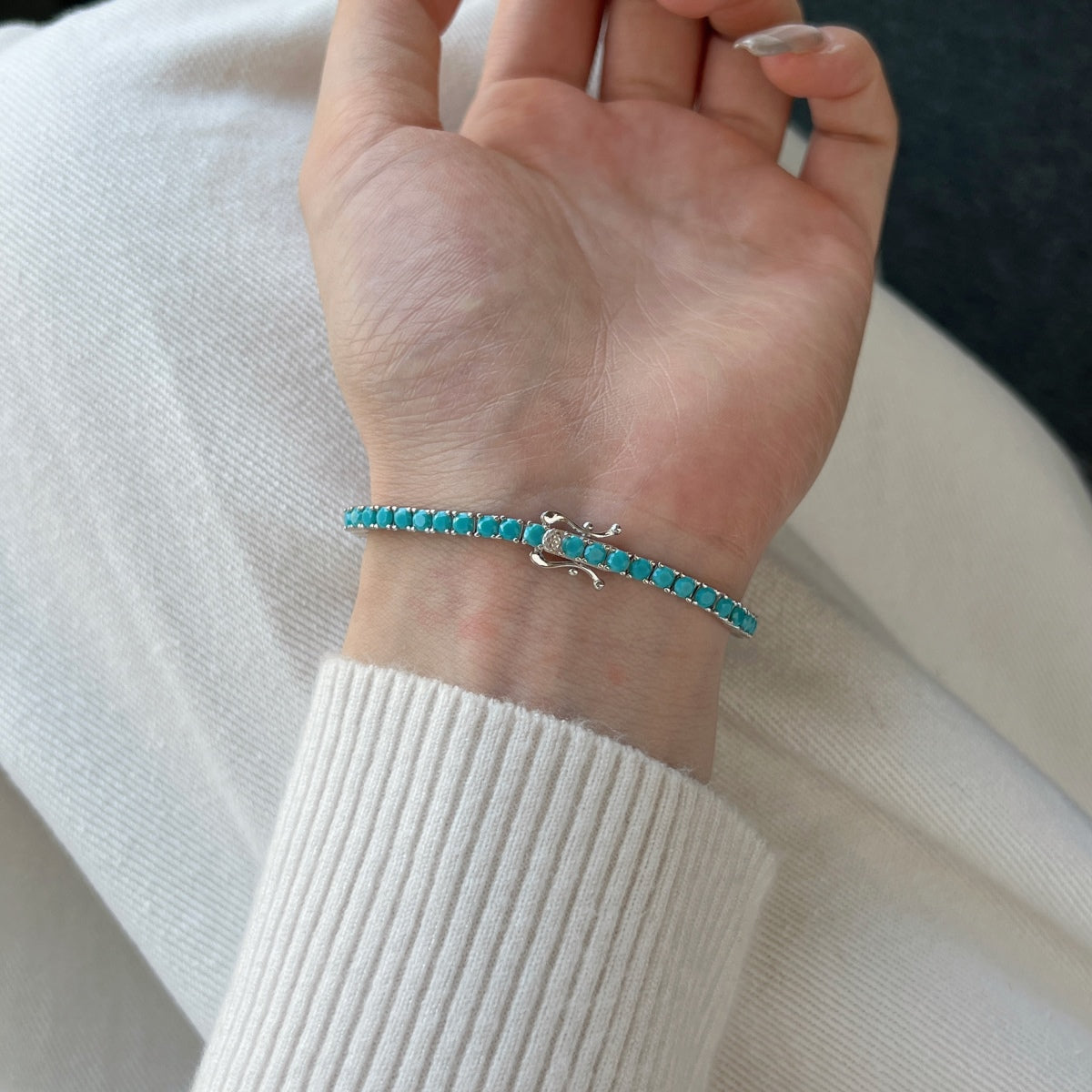 [ElanLuxe Jewelry]Dainty Charming Round Cut Tennis Bracelet