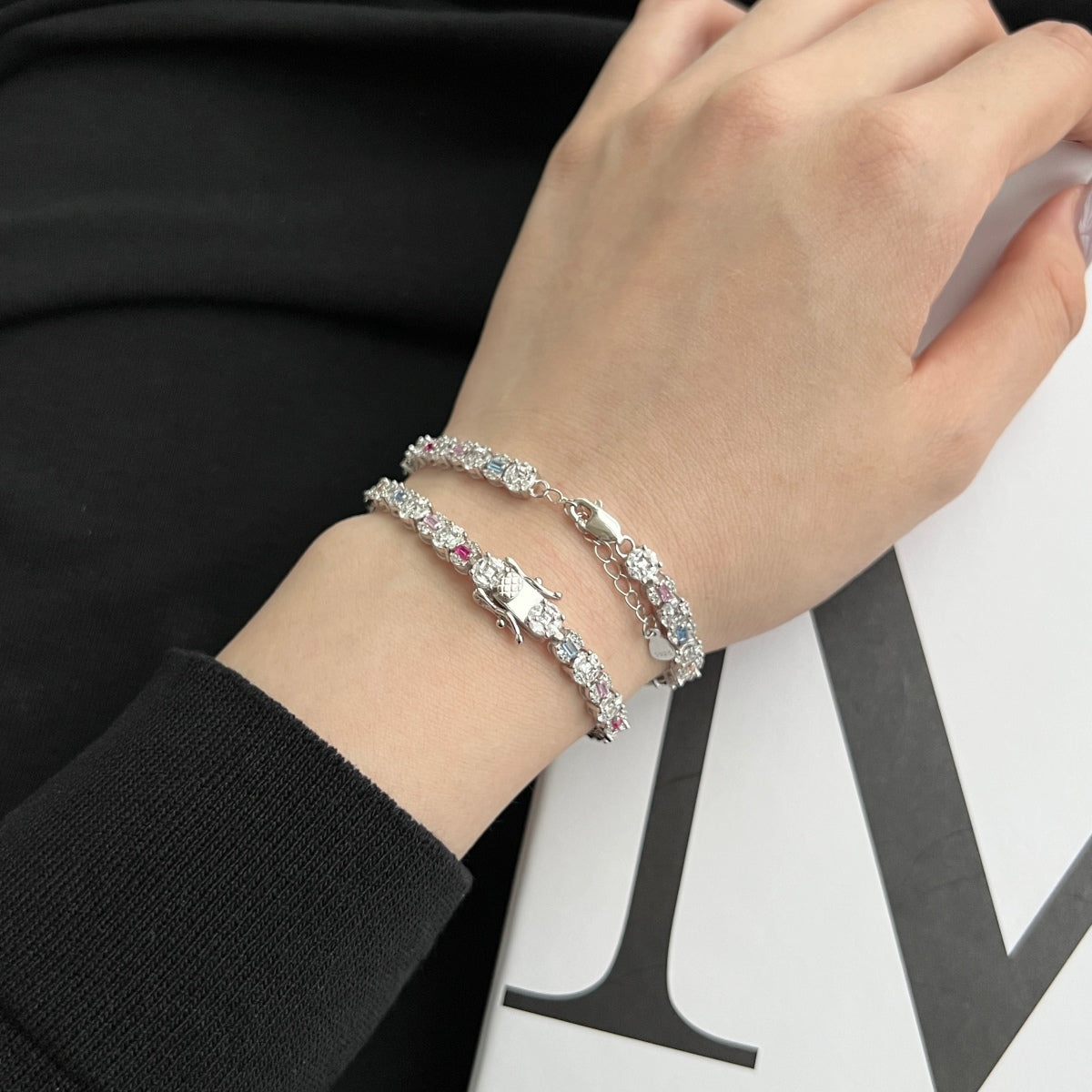 [ElanLuxe Jewelry]Dazzling Radiant Multi Cut Daily Bracelet