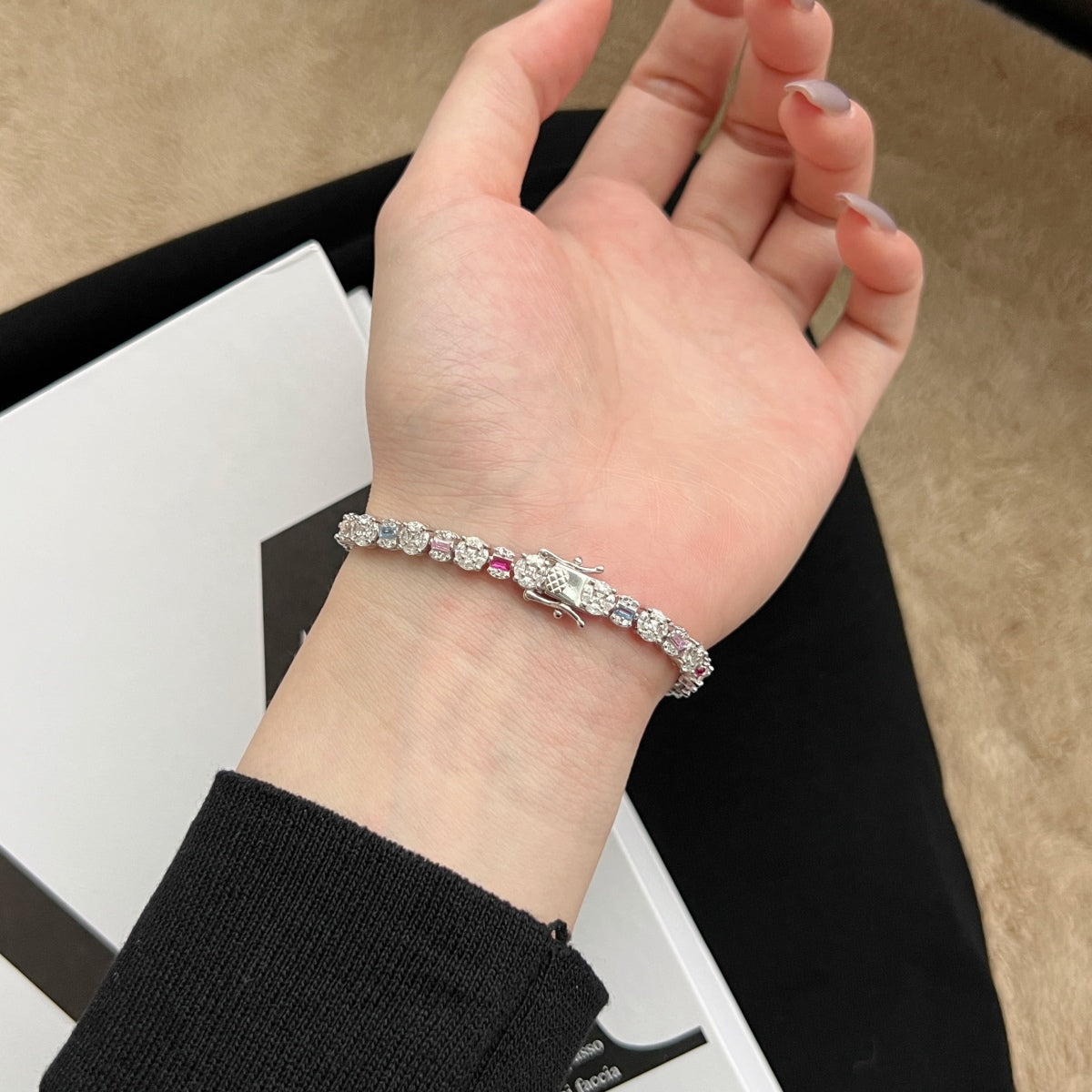 [ElanLuxe Jewelry]Dazzling Radiant Multi Cut Daily Bracelet