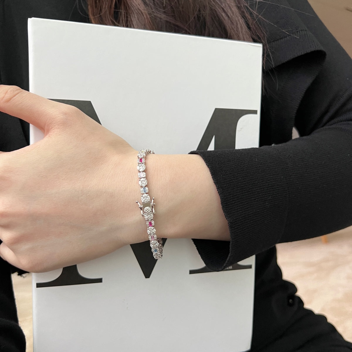 [ElanLuxe Jewelry]Dazzling Radiant Multi Cut Daily Bracelet