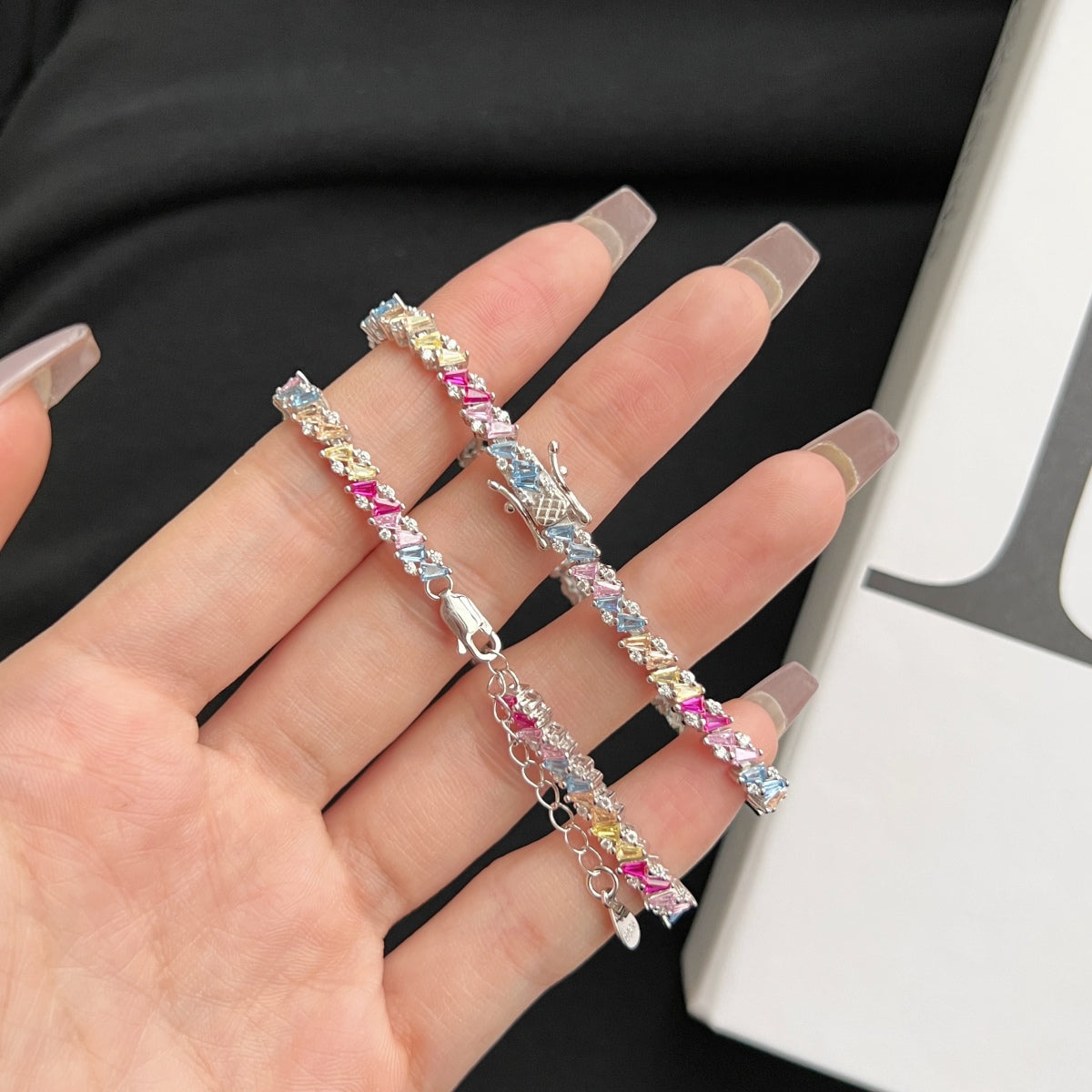 [ElanLuxe Jewelry]Ornate Sparkling Multi Cut Party Bracelet