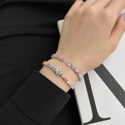 [ElanLuxe Jewelry]Ornate Sparkling Multi Cut Party Bracelet