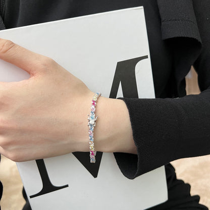 [ElanLuxe Jewelry]Ornate Sparkling Multi Cut Party Bracelet