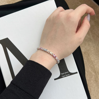 [ElanLuxe Jewelry]Radiant Colorful Emerald Cut Party Bracelet