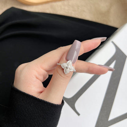 [ElanLuxe Jewelry]Luxurious Colorful Flower Shape Banquet Ring