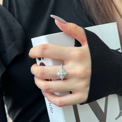 [ElanLuxe Jewelry]Luxurious Colorful Flower Shape Banquet Ring