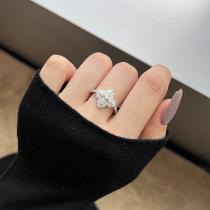 [ElanLuxe Jewelry]Luxurious Colorful Flower Shape Banquet Ring