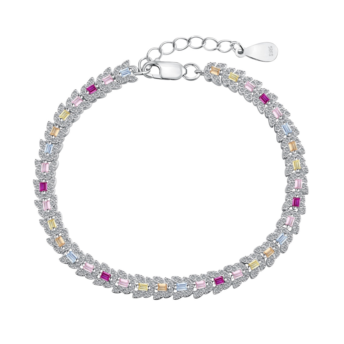 [ElanLuxe Jewelry]Delicate Colorful Multi Cut Daily Bracelet