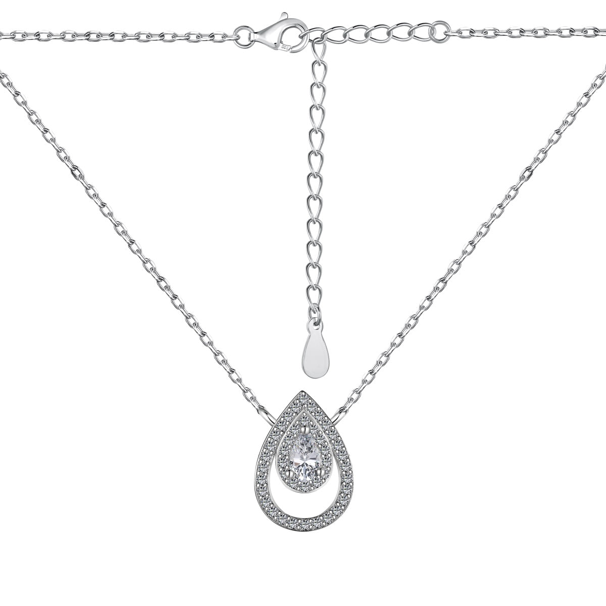 [ElanLuxe Jewelry]Sparkling Pear Cut Necklace