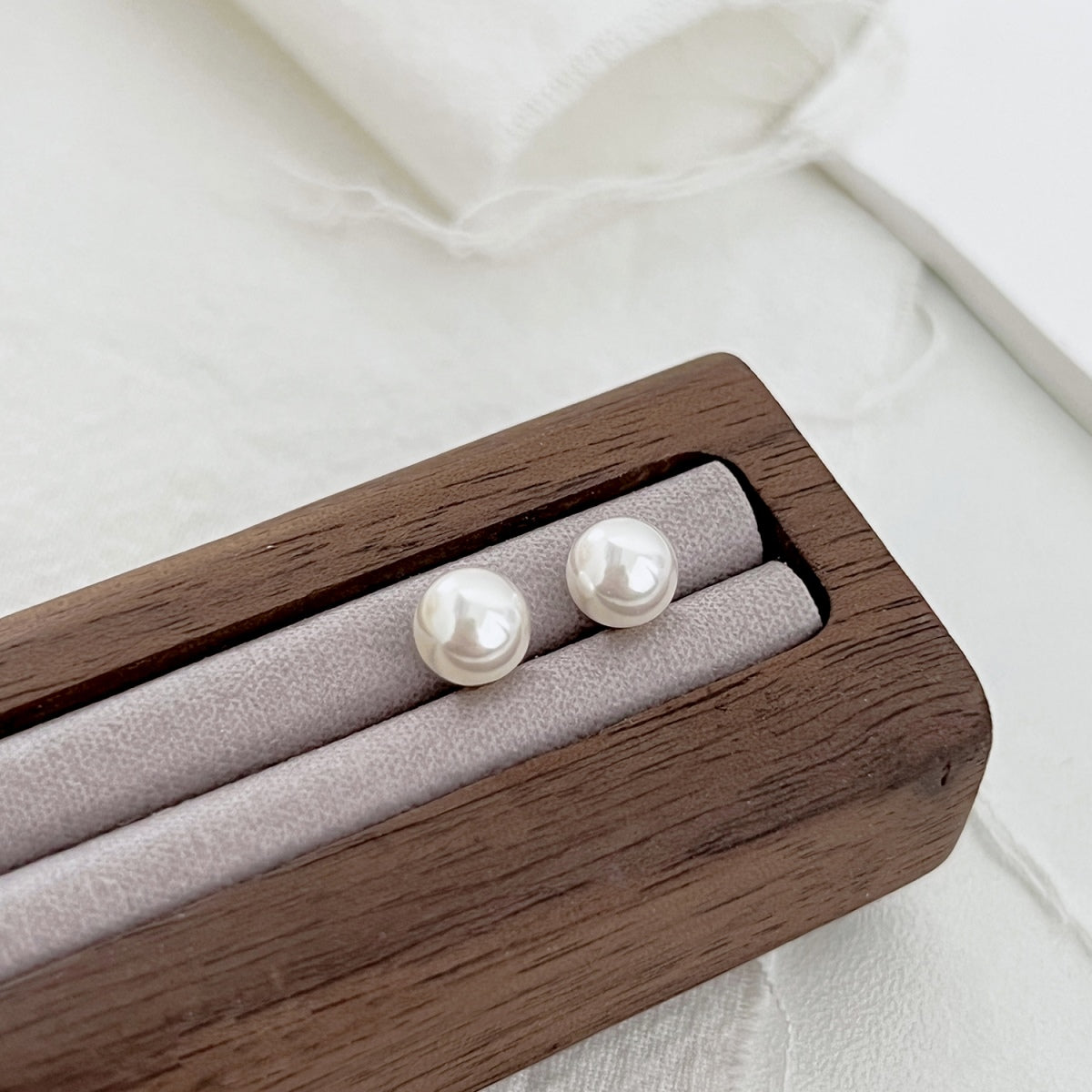 [ElanLuxe Jewelry]Delicate Pearl Earrings