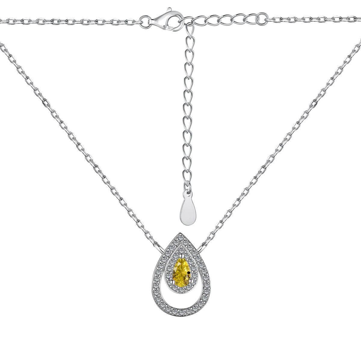 [ElanLuxe Jewelry]Sparkling Pear Cut Necklace