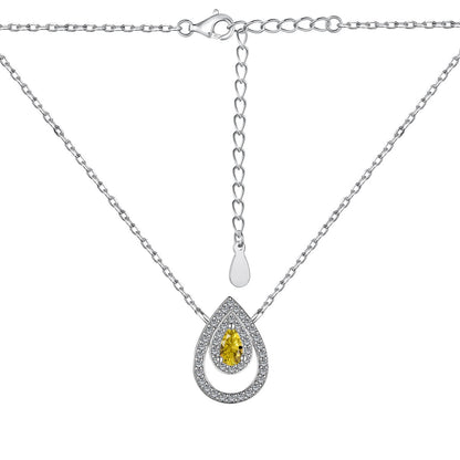 [ElanLuxe Jewelry]Sparkling Pear Cut Necklace