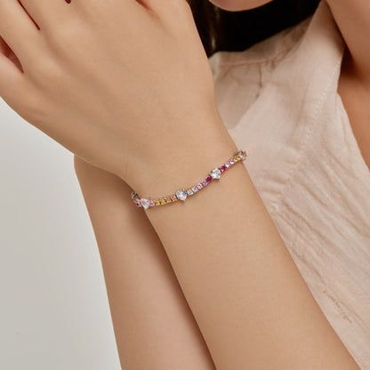[ElanLuxe Jewelry]Romantic Heart Shape Round Cut Lover Bracelet