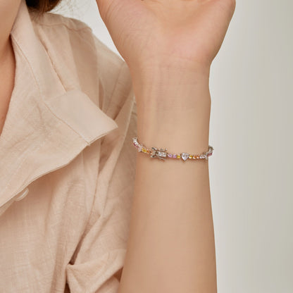 [ElanLuxe Jewelry]Romantic Heart Shape Round Cut Lover Bracelet