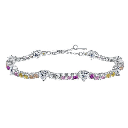 [ElanLuxe Jewelry]Romantic Heart Shape Round Cut Lover Bracelet