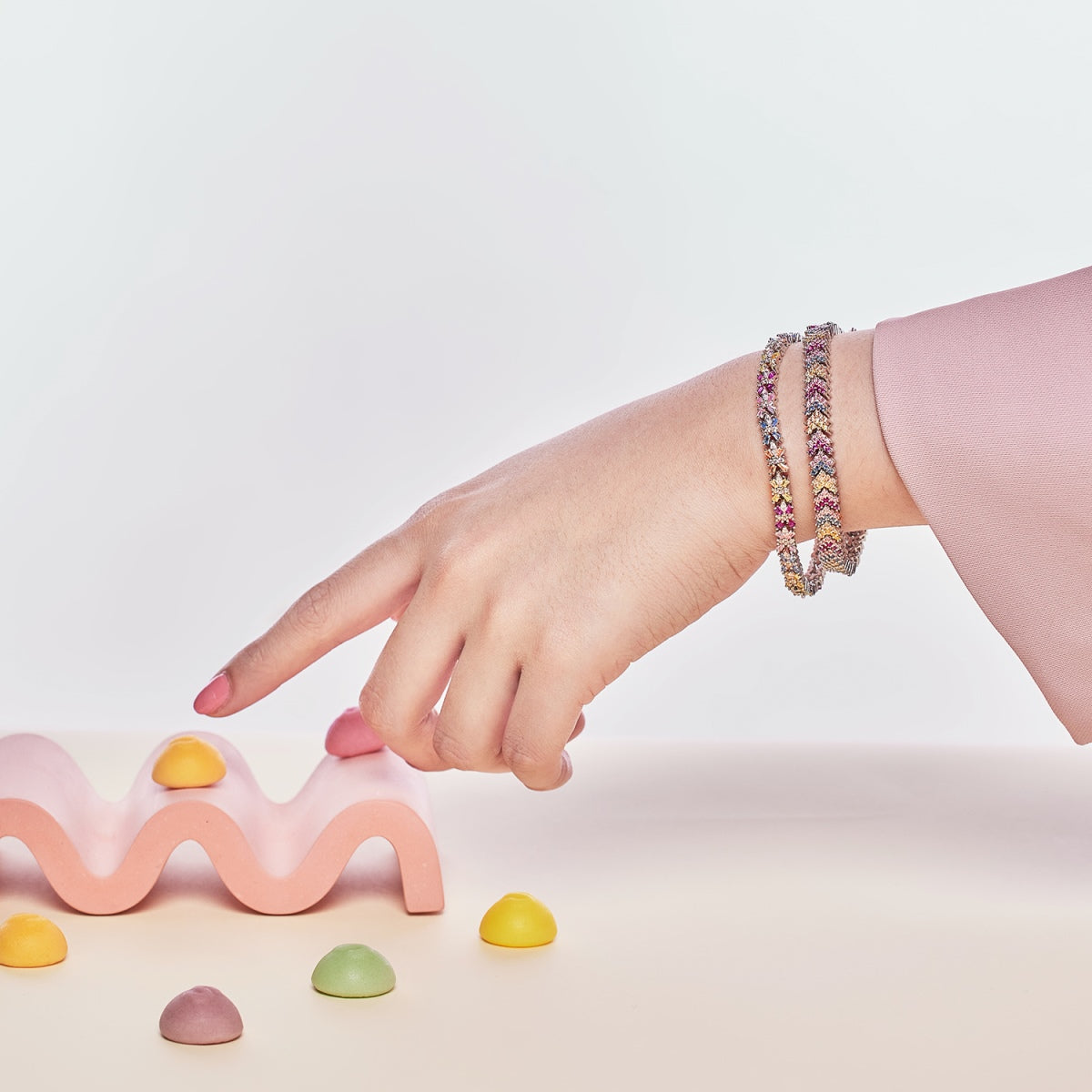 [ElanLuxe Jewelry]Radiant Colorful Emerald Cut Party Bracelet