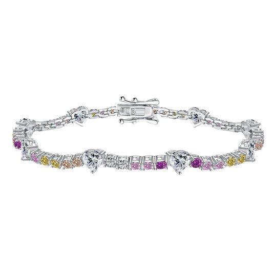 [ElanLuxe Jewelry]Romantic Heart Shape Round Cut Lover Bracelet