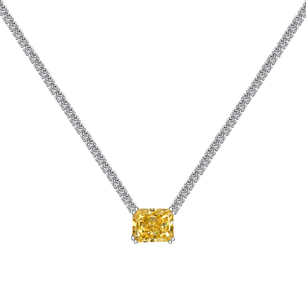 [ElanLuxe Jewelry]4.0 Carat Elegant Radiant Cut Necklace