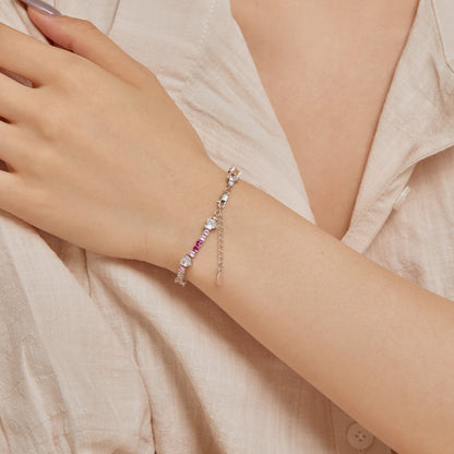 [ElanLuxe Jewelry]Romantic Heart Shape Round Cut Lover Bracelet