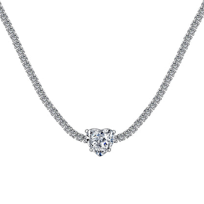 [ElanLuxe Jewelry]2.0 Carat Sparkling Tennis Heart Cut Necklace