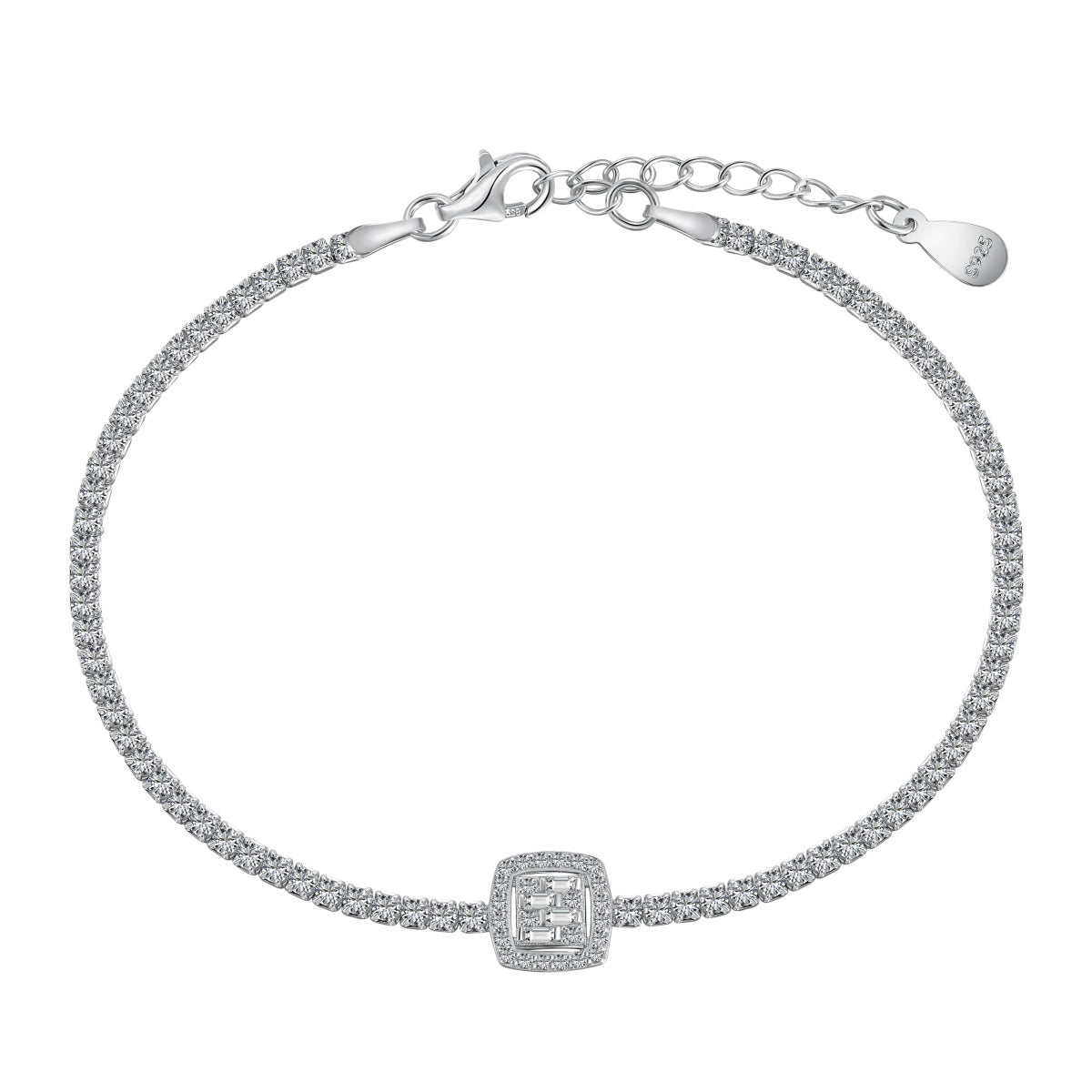 [ElanLuxe Jewelry]Luxurious Dazzling Square Shape Banquet Bracelet