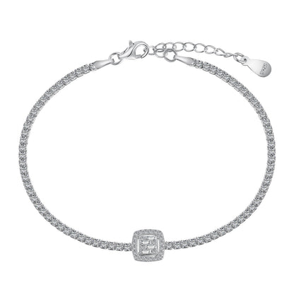 [ElanLuxe Jewelry]Luxurious Dazzling Square Shape Banquet Bracelet