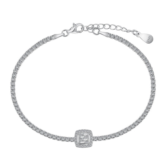 [ElanLuxe Jewelry]Luxurious Dazzling Square Shape Banquet Bracelet