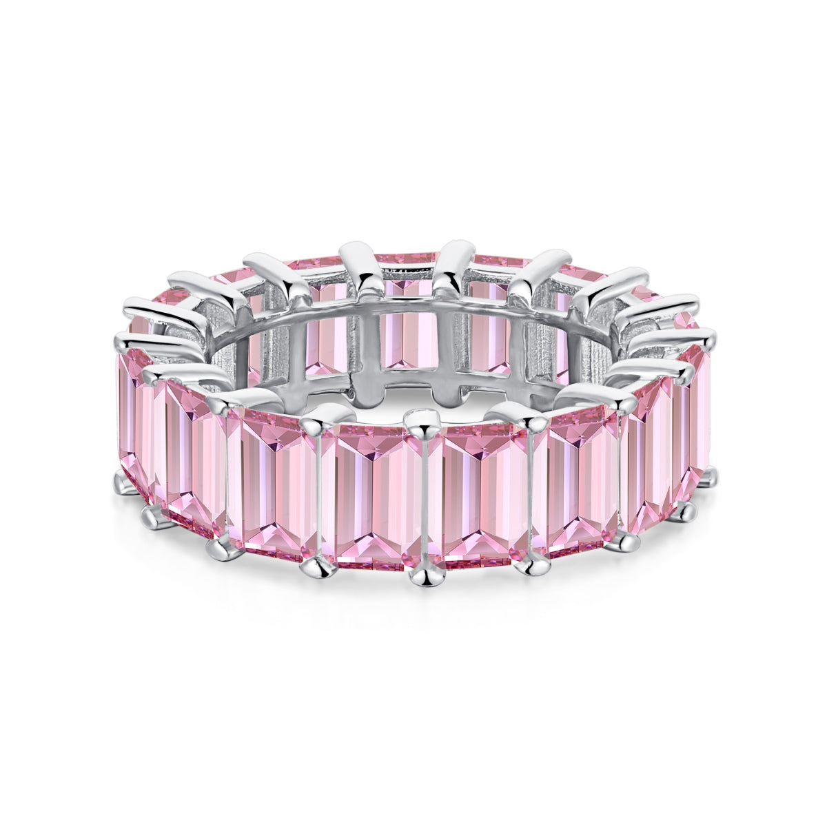 [ElanLuxe Jewelry]0.75 Carat Elegant Emerald Cut Tennis Ring