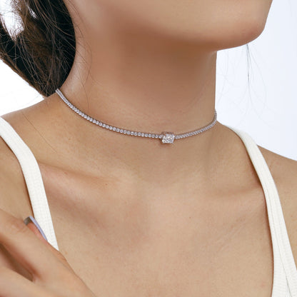 [ElanLuxe Jewelry]2.0 carat Ornate Emerald Cut Necklace