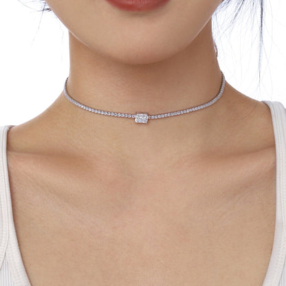[ElanLuxe Jewelry]2.0 carat Ornate Emerald Cut Necklace