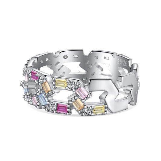 [ElanLuxe Jewelry]Sparkling Vibrant Emerald Cut Daily Ring
