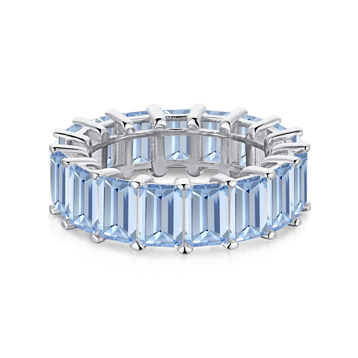 [ElanLuxe Jewelry]0.75 Carat Elegant Emerald Cut Tennis Ring