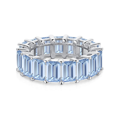 [ElanLuxe Jewelry]0.75 Carat Elegant Emerald Cut Tennis Ring