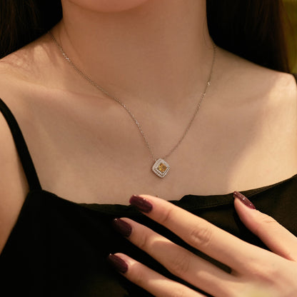 [ElanLuxe Jewelry]Sparkling Asscher Cut Necklace